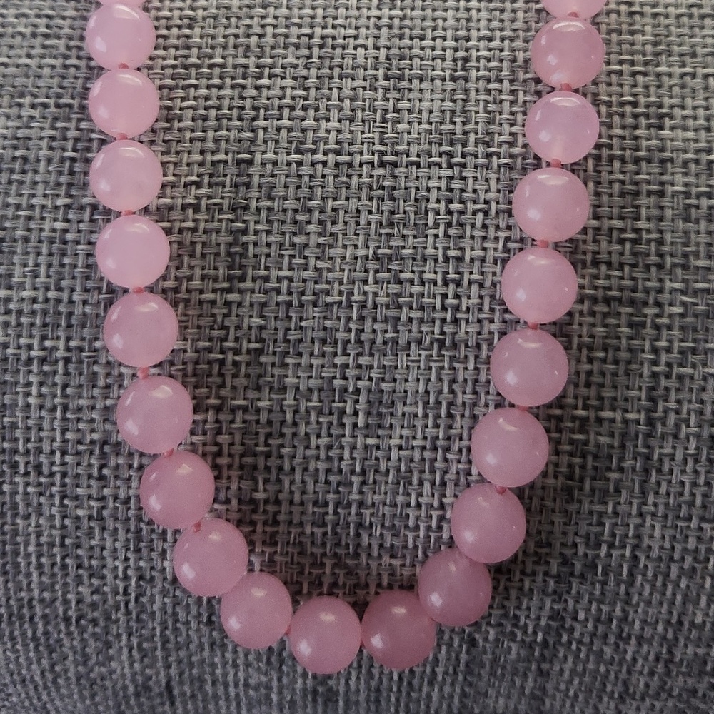 Rose Quartz (long) Bead Necklace